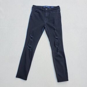Hollister High-Rise Crop Super Skinny Black Jeans Classic Stretch 3R 26x26